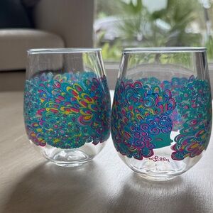 VGUC LILLY PULITZER ACRYLIC Stemless Wine CUPS
